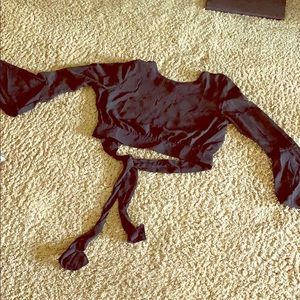 Black dressy crop top